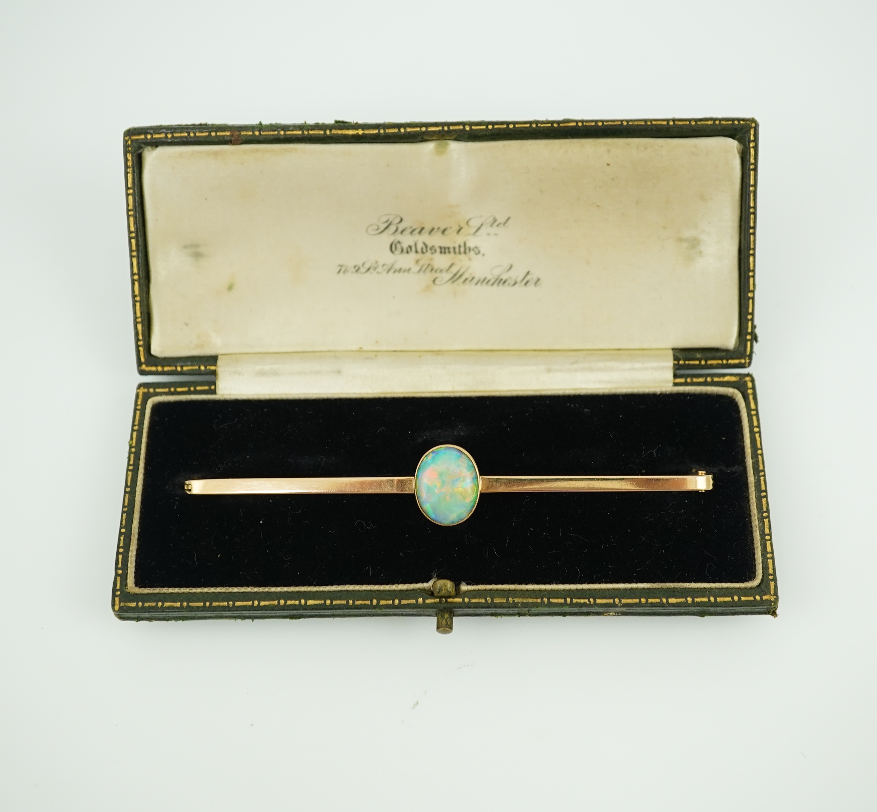 An Edwardian gold and opal brooch, early 20th century